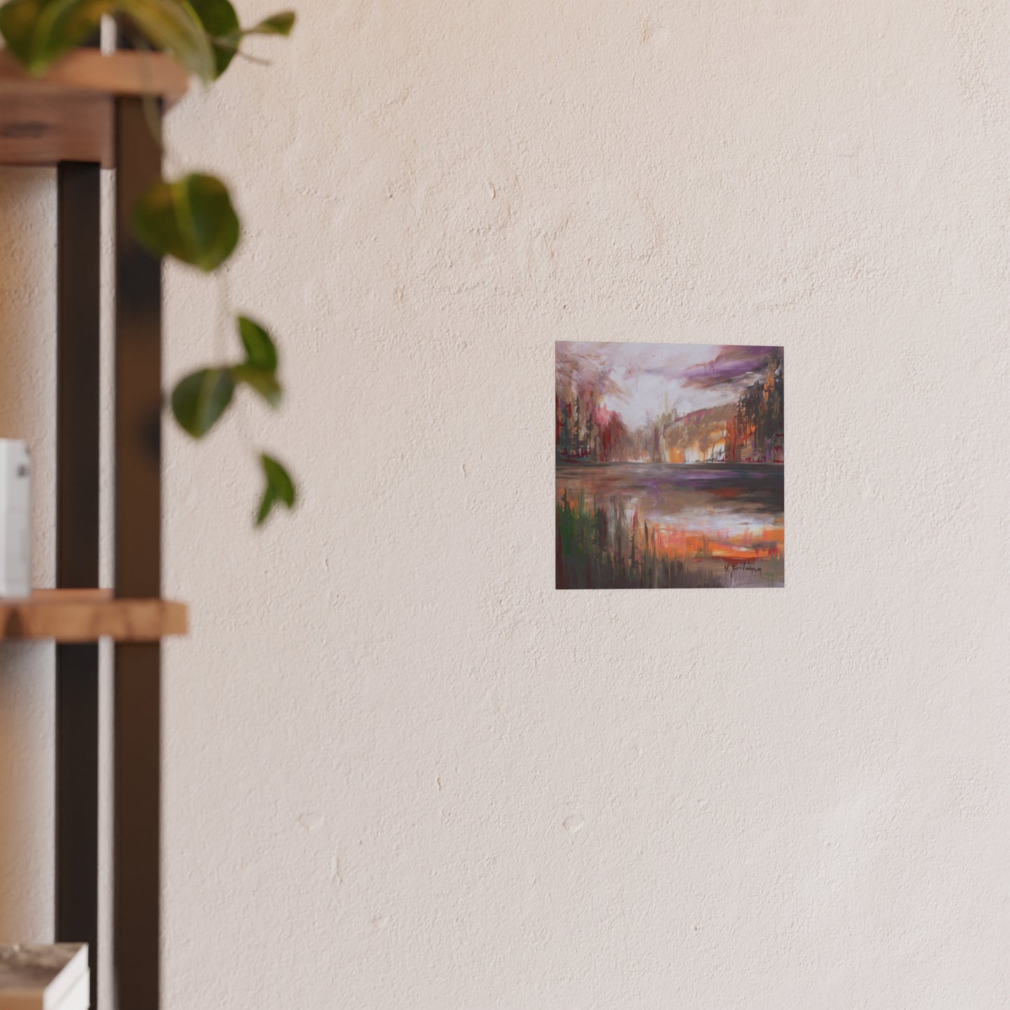 print | autumn at the lake