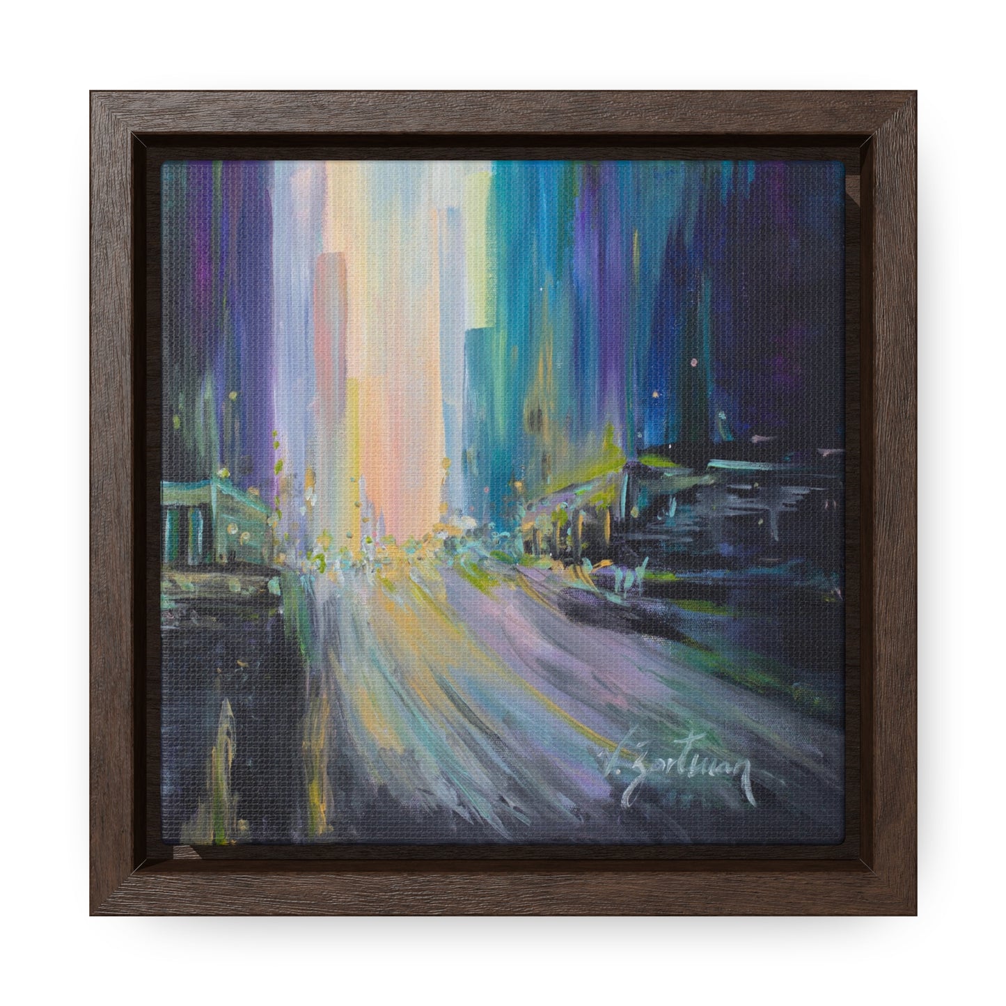 framed canvas print | neon sidewalks