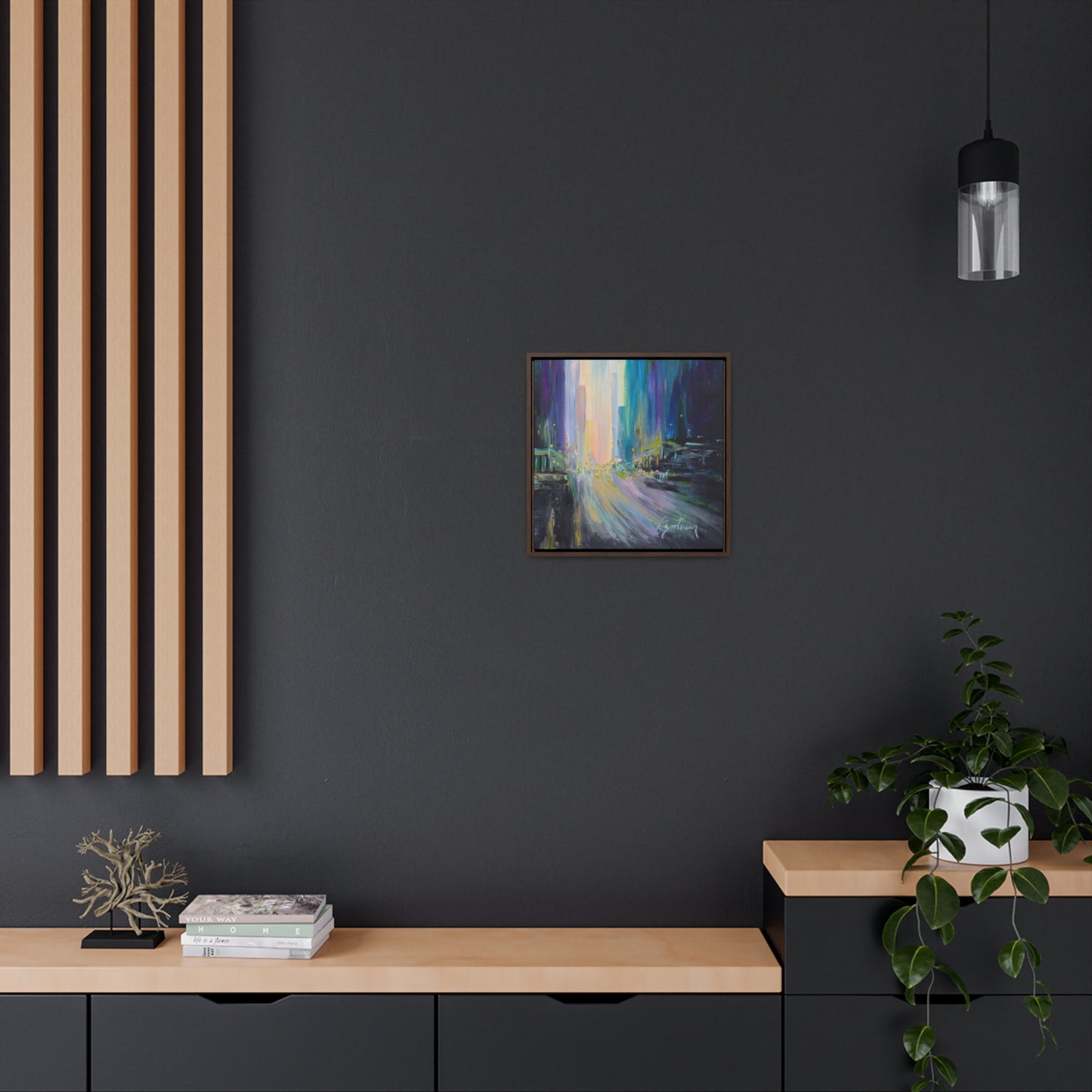 framed canvas print | neon sidewalks