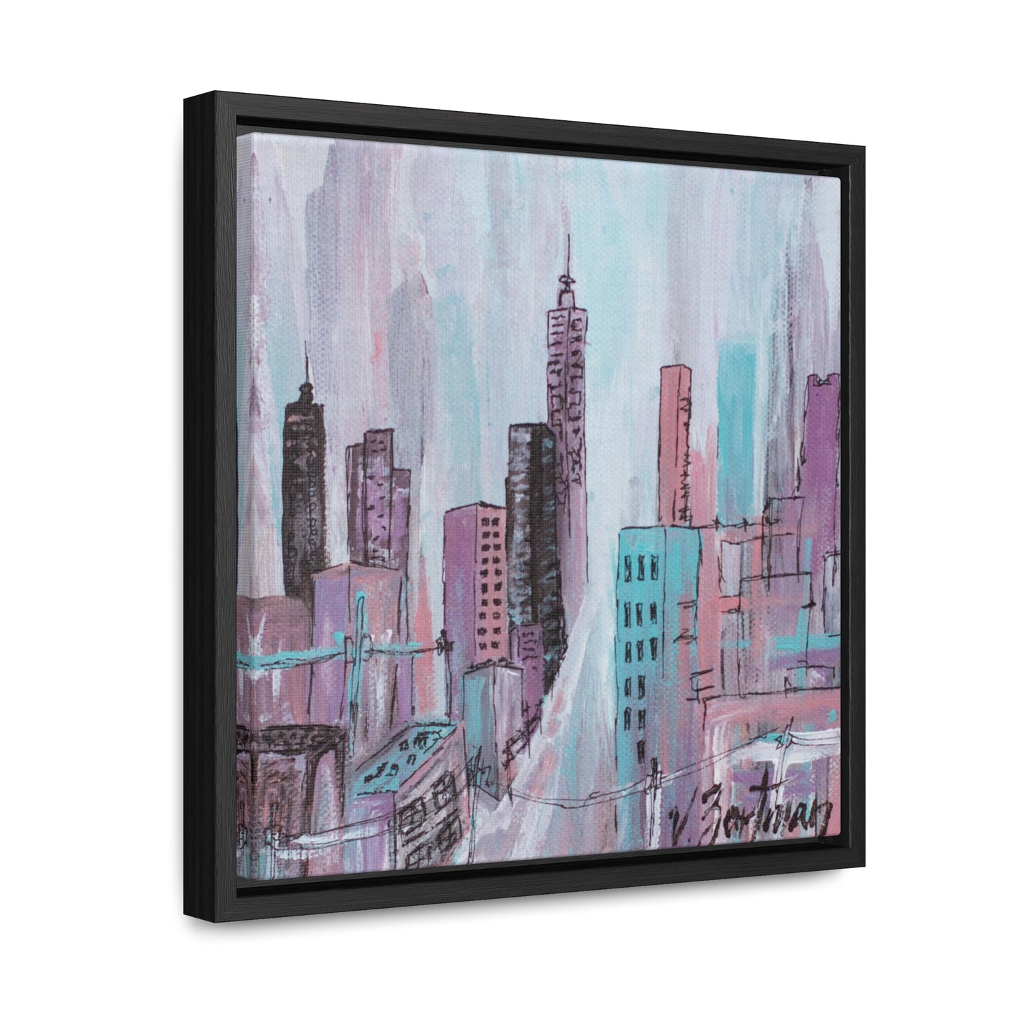 framed canvas print | cotton candy city