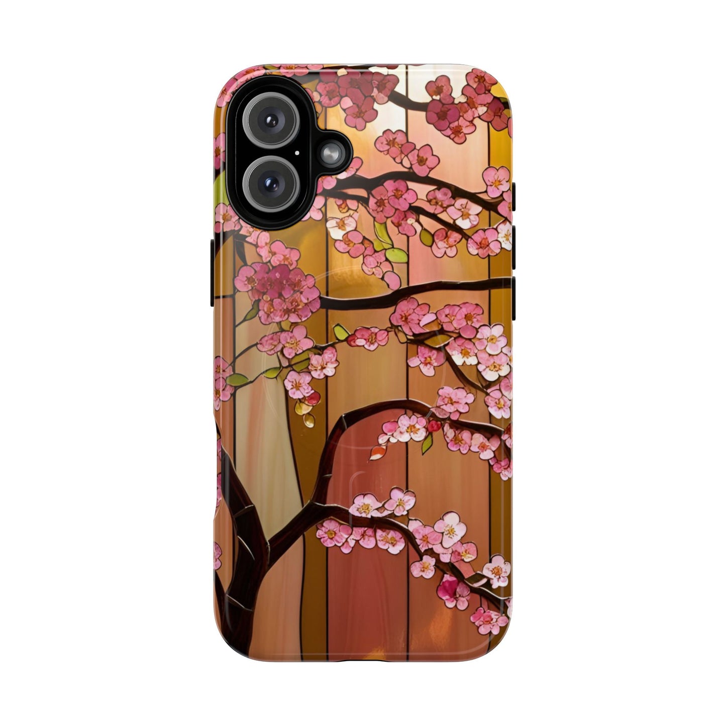 Magnetic Cases - Stained Glass Sunset Cherry Blossoms Design