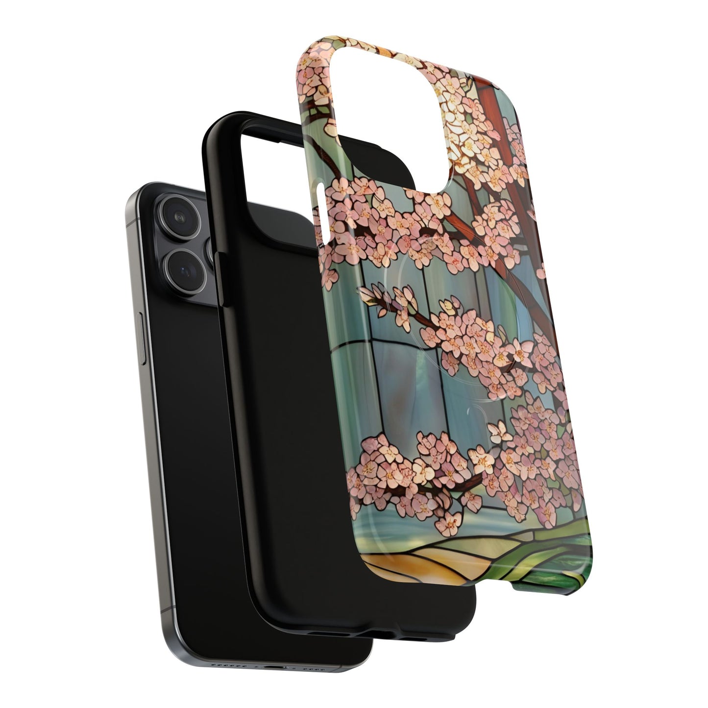 Magnetic Cases - Stained Glass Cherry Blossoms Design