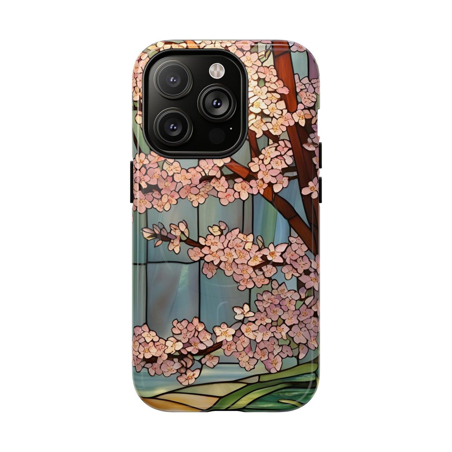 Magnetic Cases - Stained Glass Cherry Blossoms Design