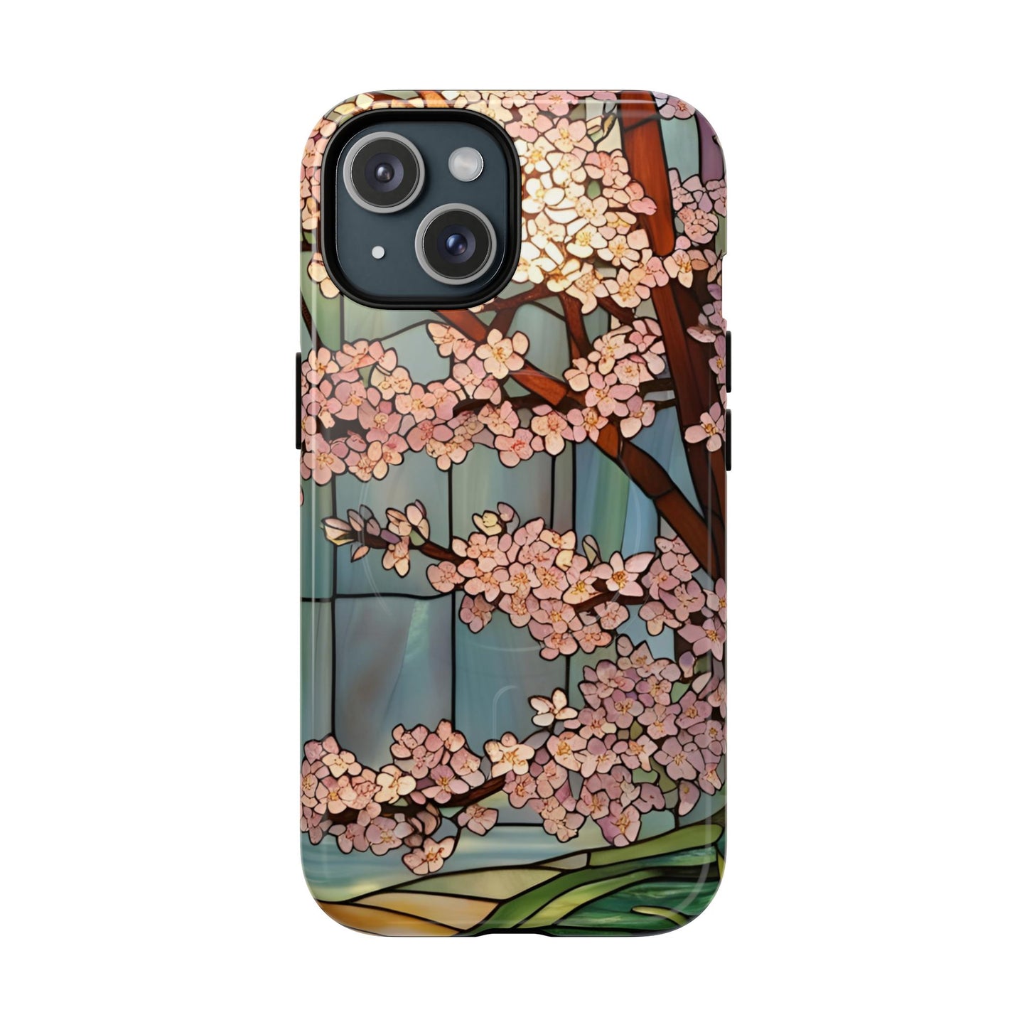 Magnetic Cases - Stained Glass Cherry Blossoms Design