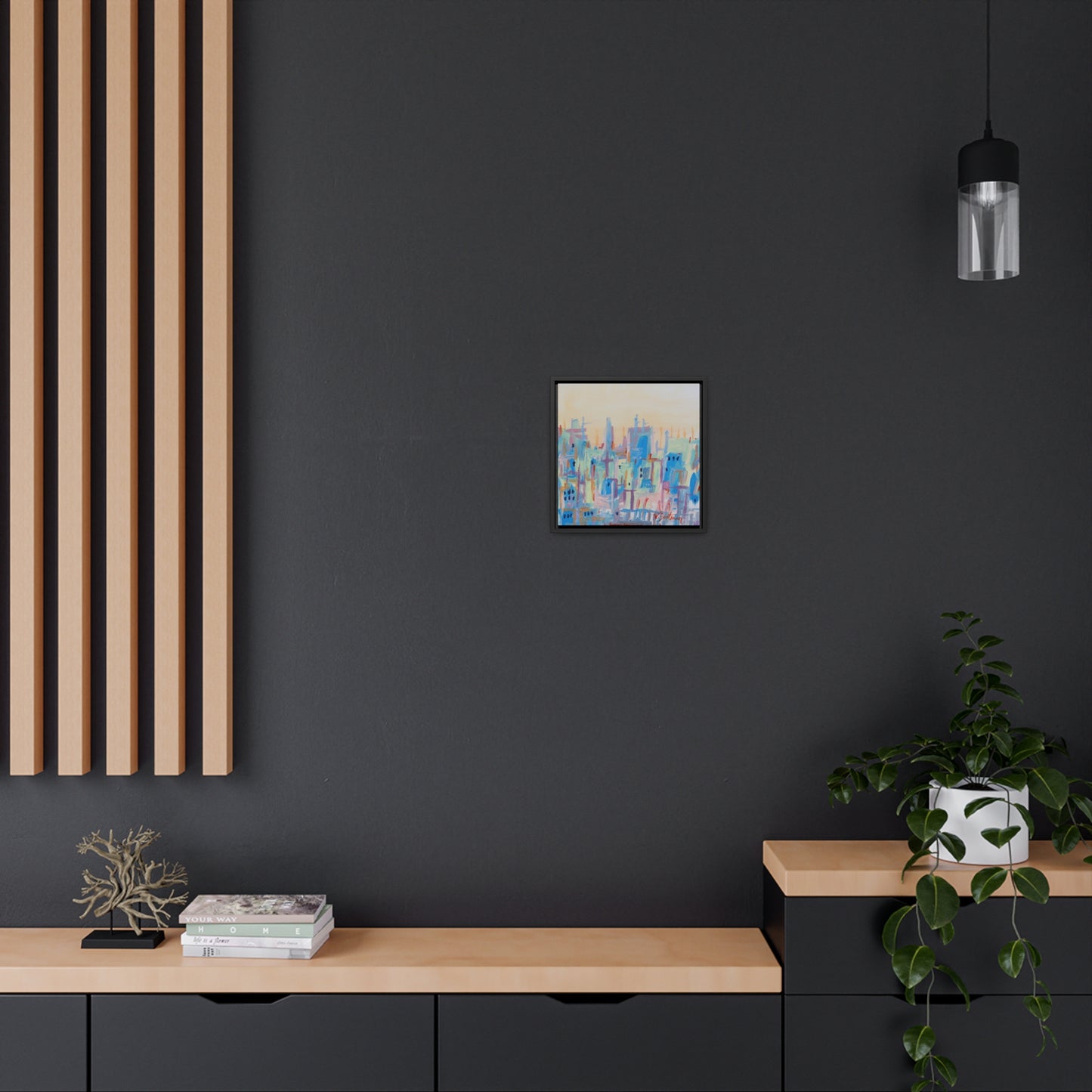 framed canvas print | pastel city