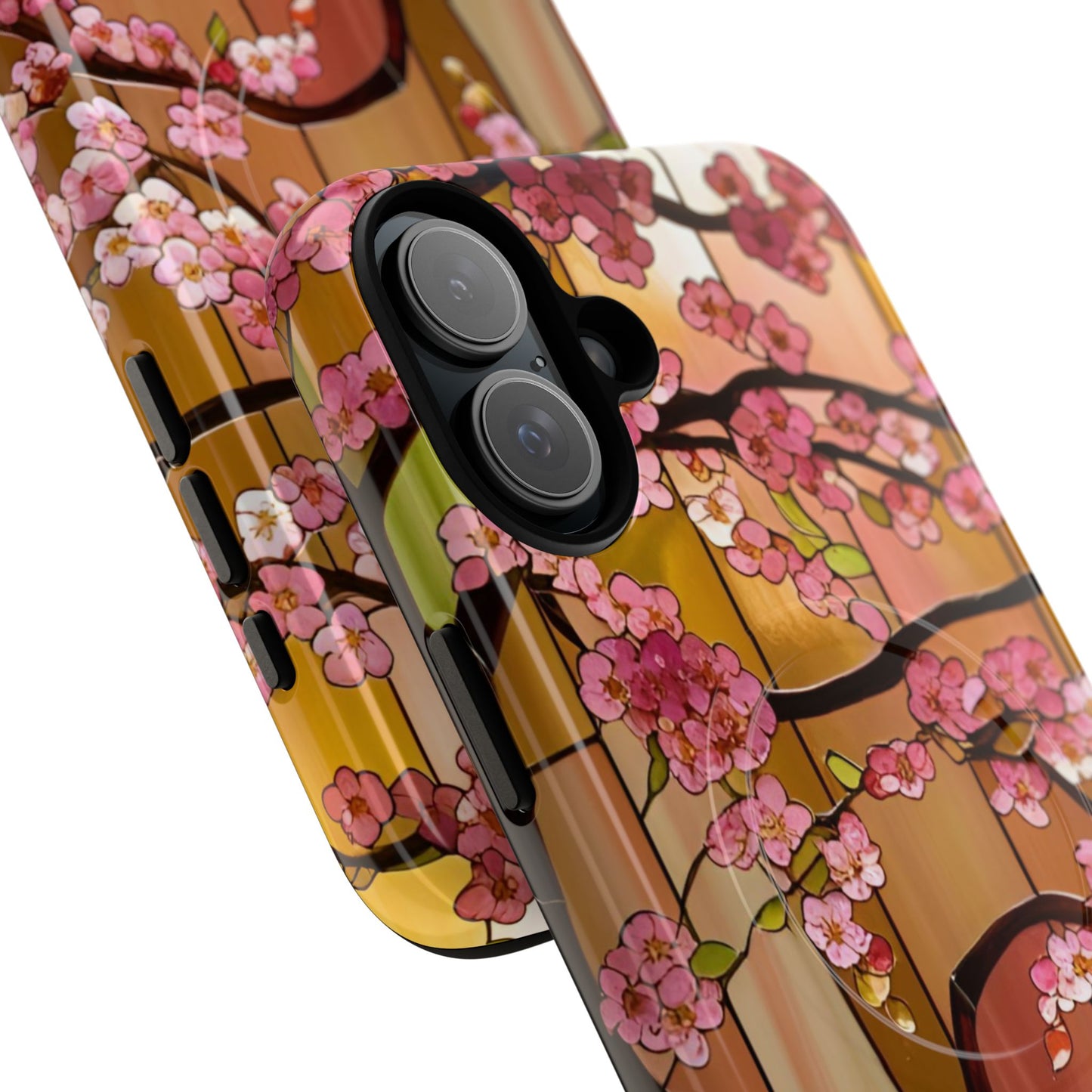 Magnetic Cases - Stained Glass Sunset Cherry Blossoms Design