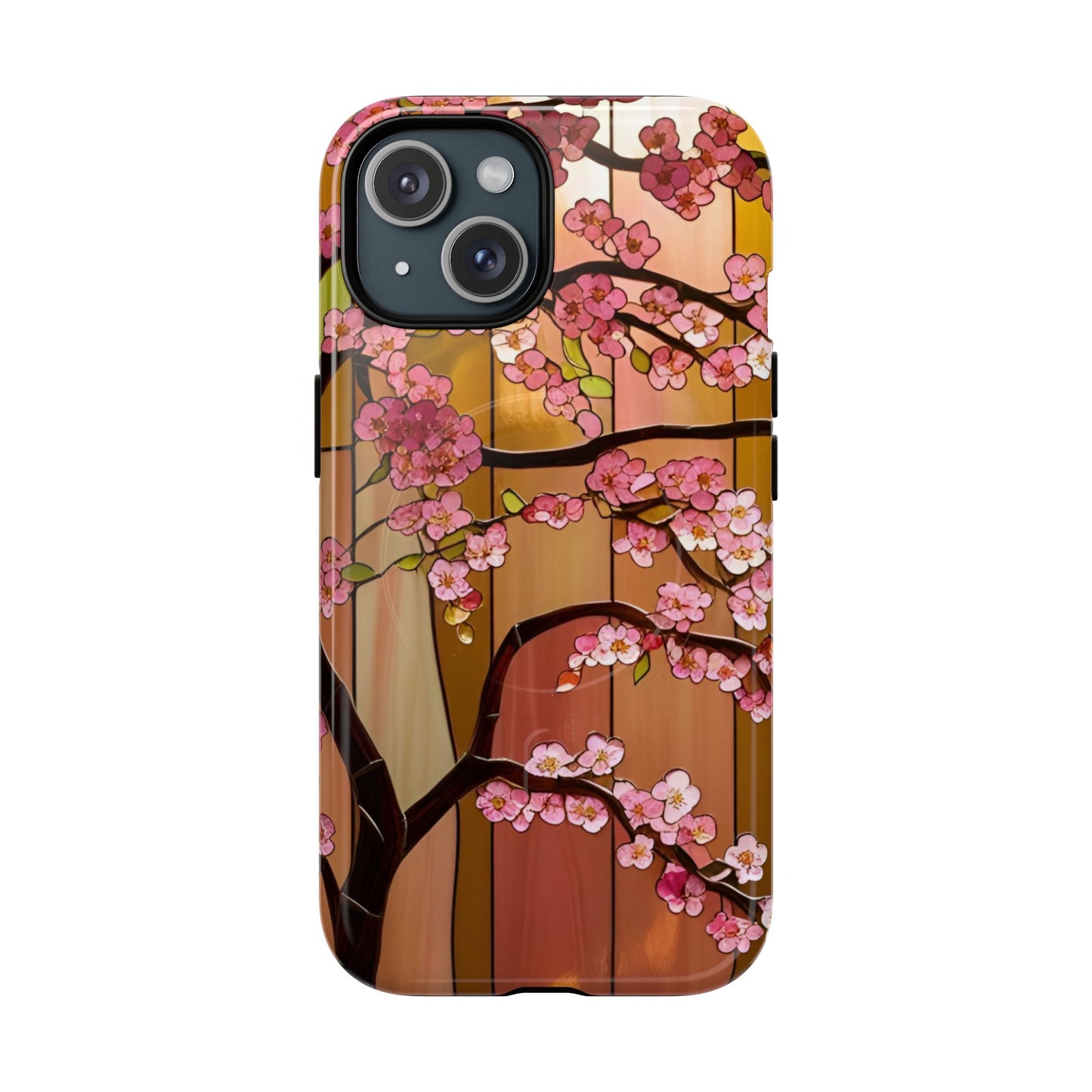Magnetic Cases - Stained Glass Sunset Cherry Blossoms Design