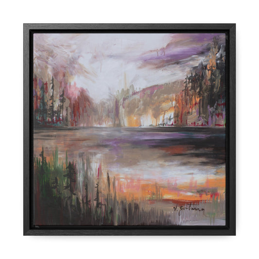 framed canvas print | autumn at the lake