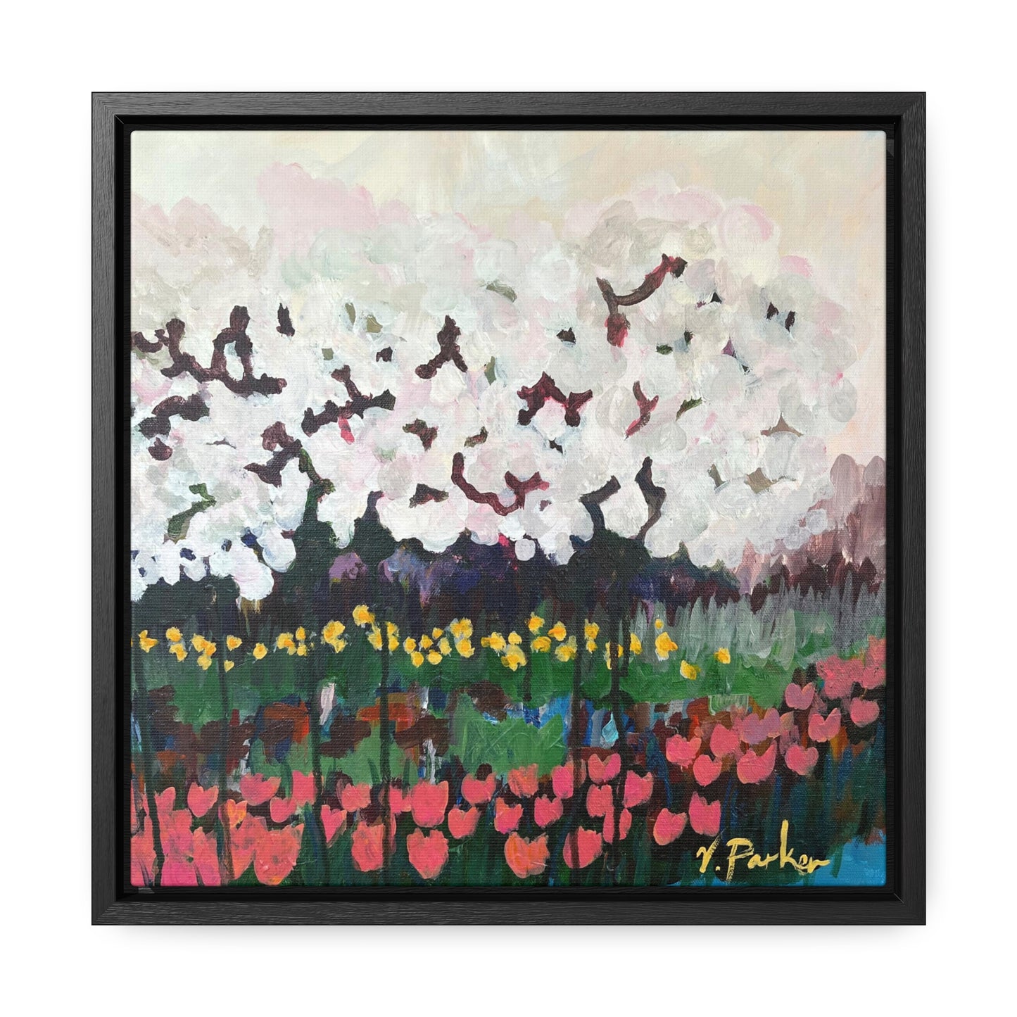 framed canvas print | cherry blossoms