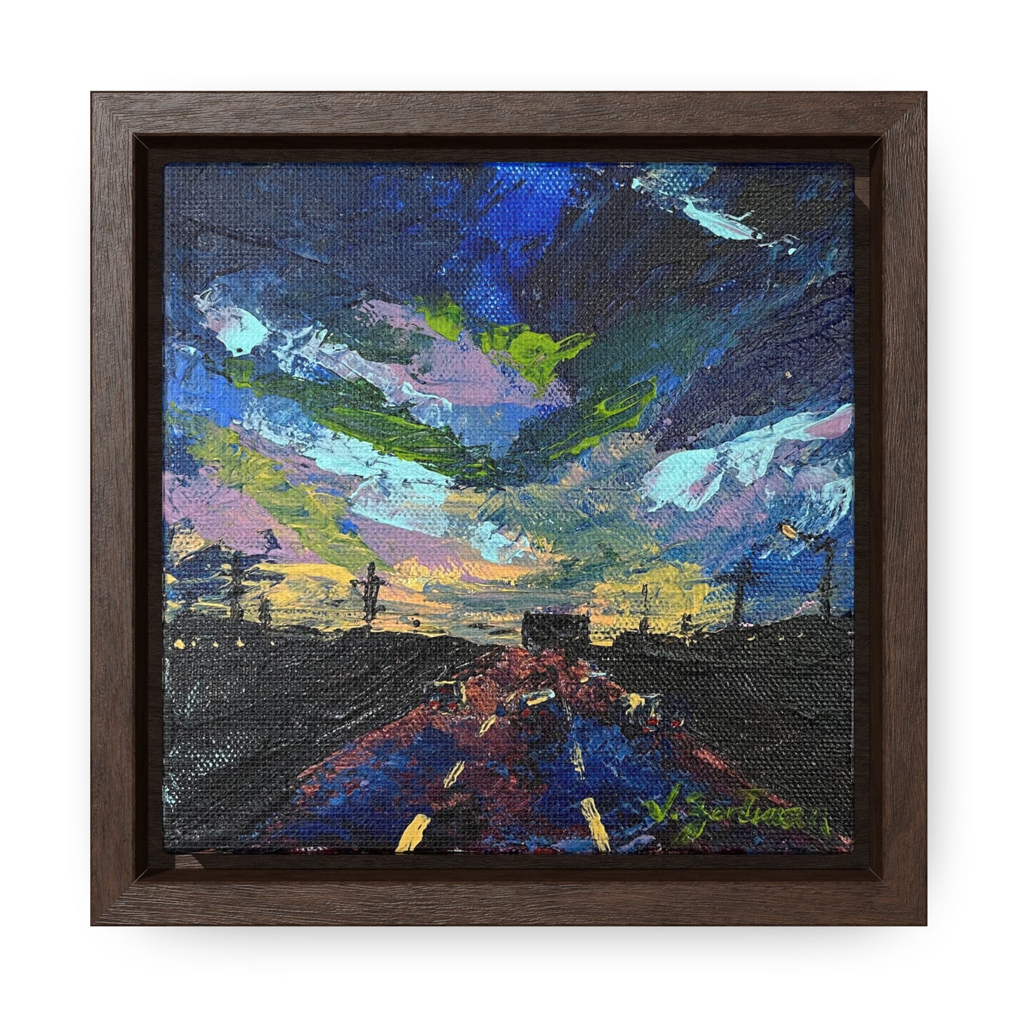 framed canvas print | dusk roadtrip