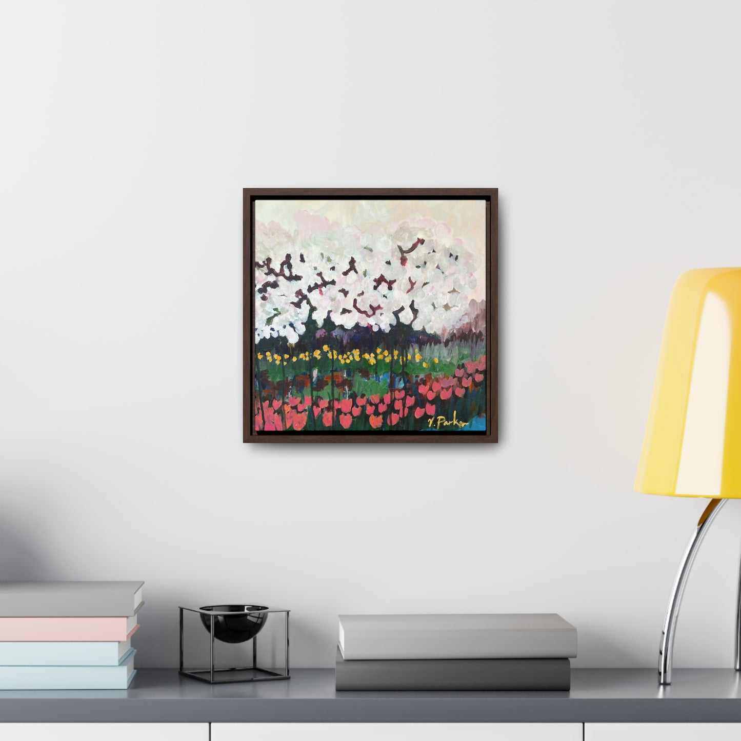 framed canvas print | cherry blossoms