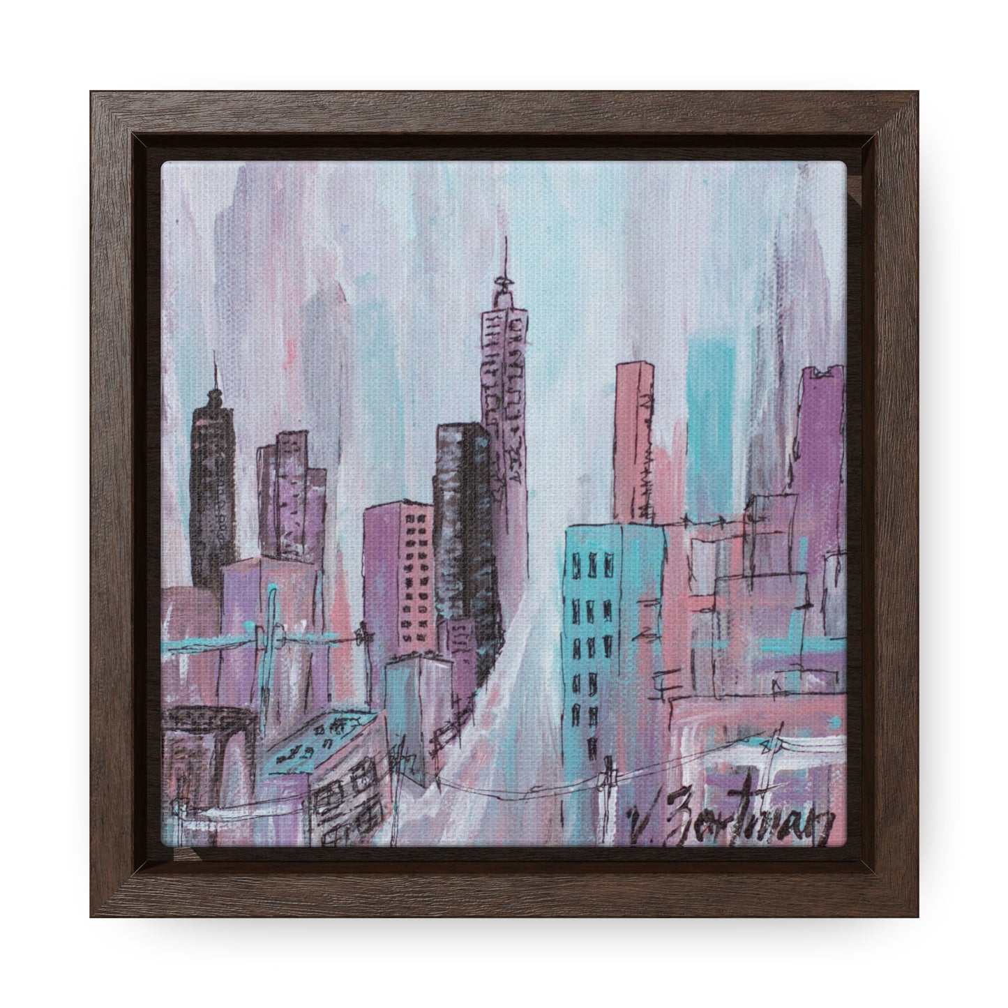 framed canvas print | cotton candy city