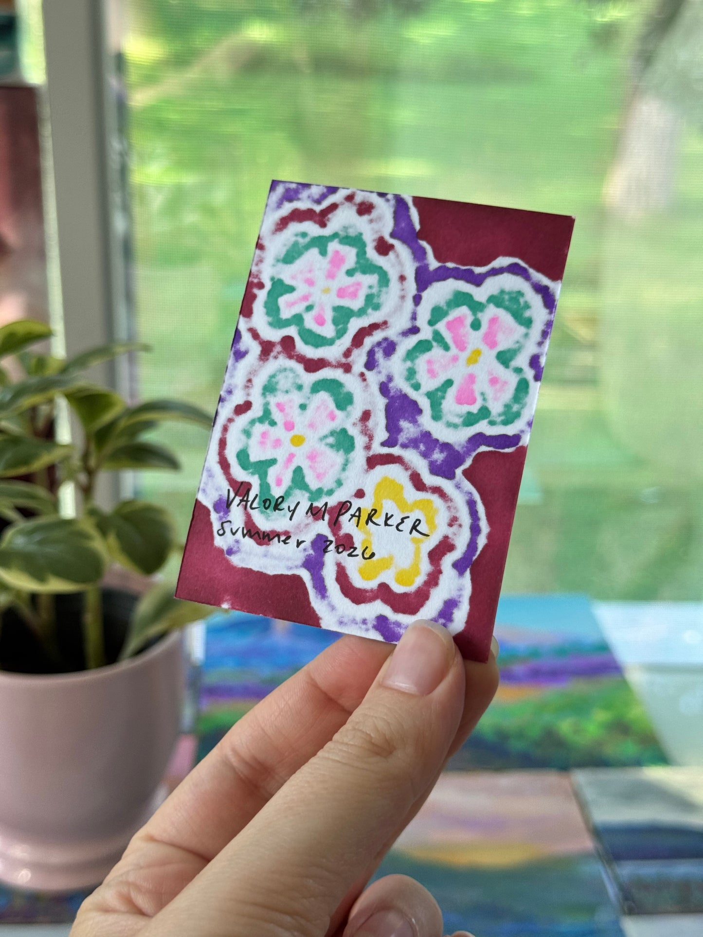 ACEO, Flower Clouds #13 Original Art Card 2.5x3.5