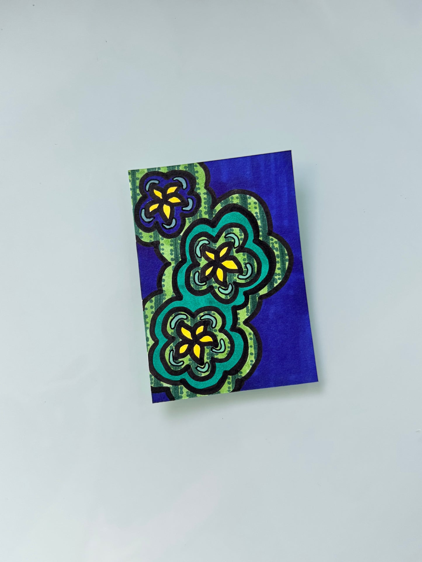 ACEO, Flower Clouds #9 Original Art Card 2.5x3.5