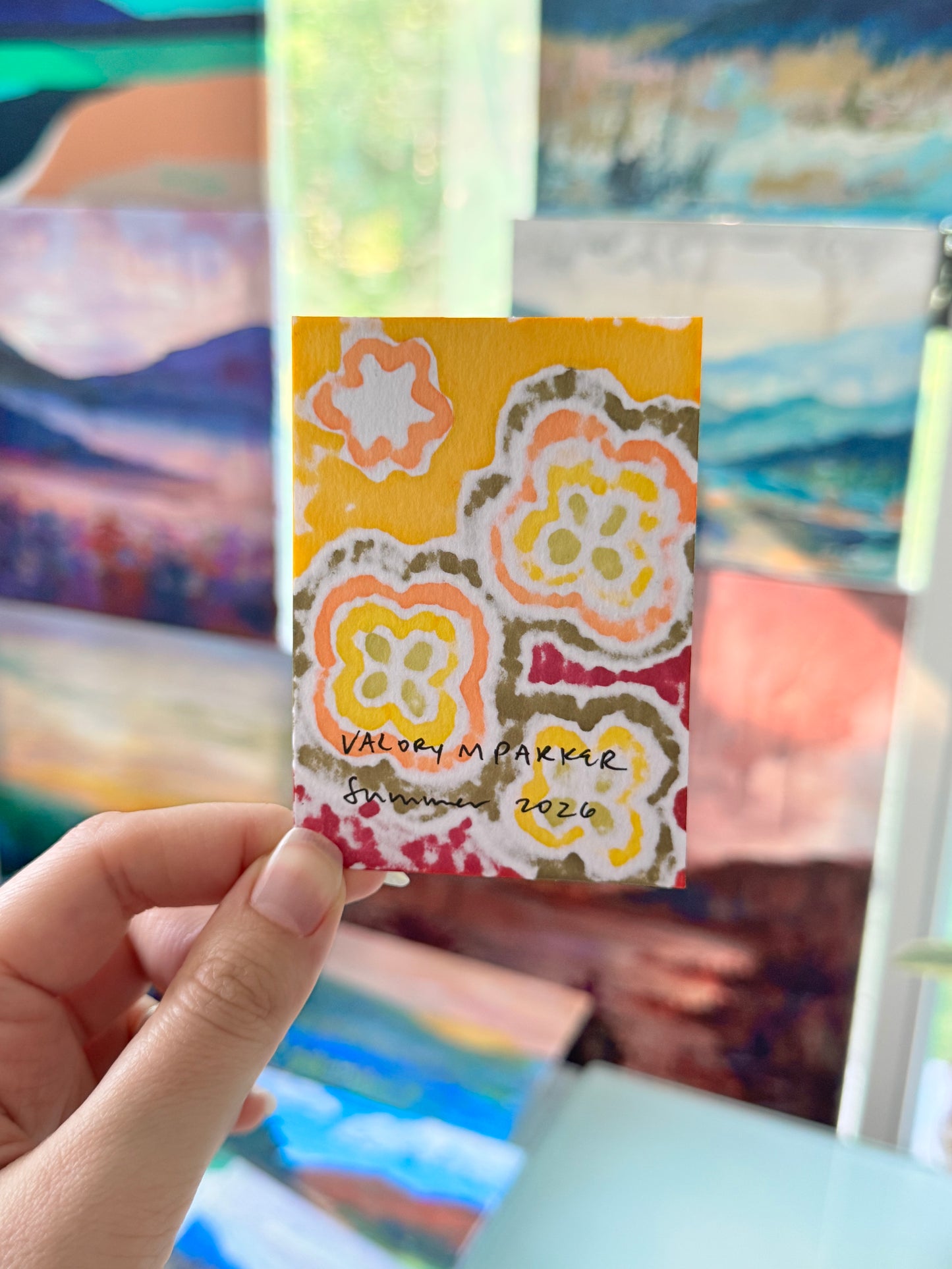 ACEO, Flower Clouds #19 Original Art Card 2.5x3.5
