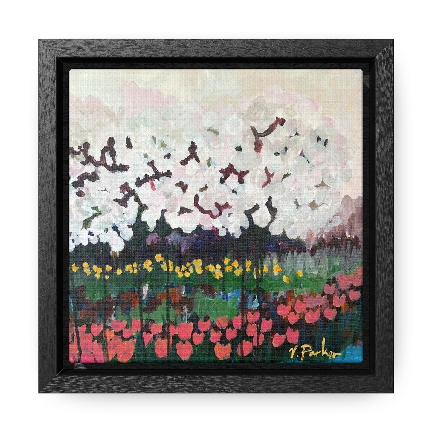 framed canvas print | cherry blossoms