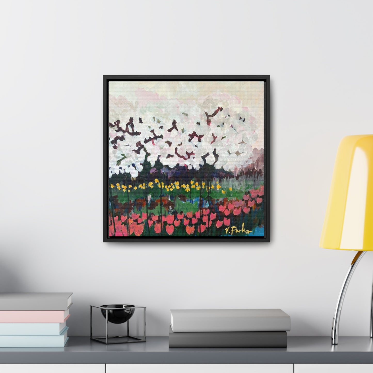 framed canvas print | cherry blossoms