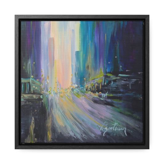 framed canvas print | neon sidewalks