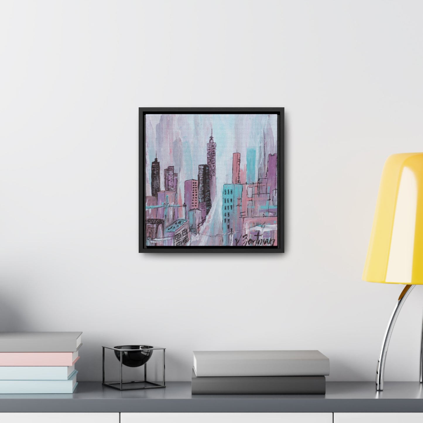 framed canvas print | cotton candy city