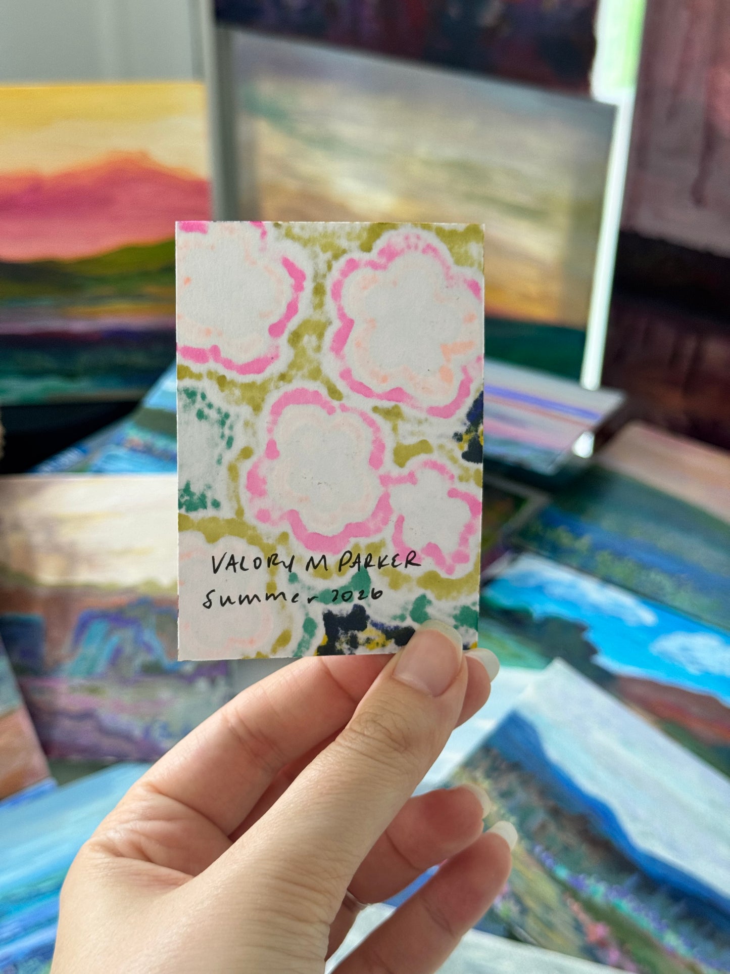 ACEO, Flower Clouds #16 Original Art Card 2.5x3.5