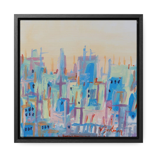 framed canvas print | pastel city