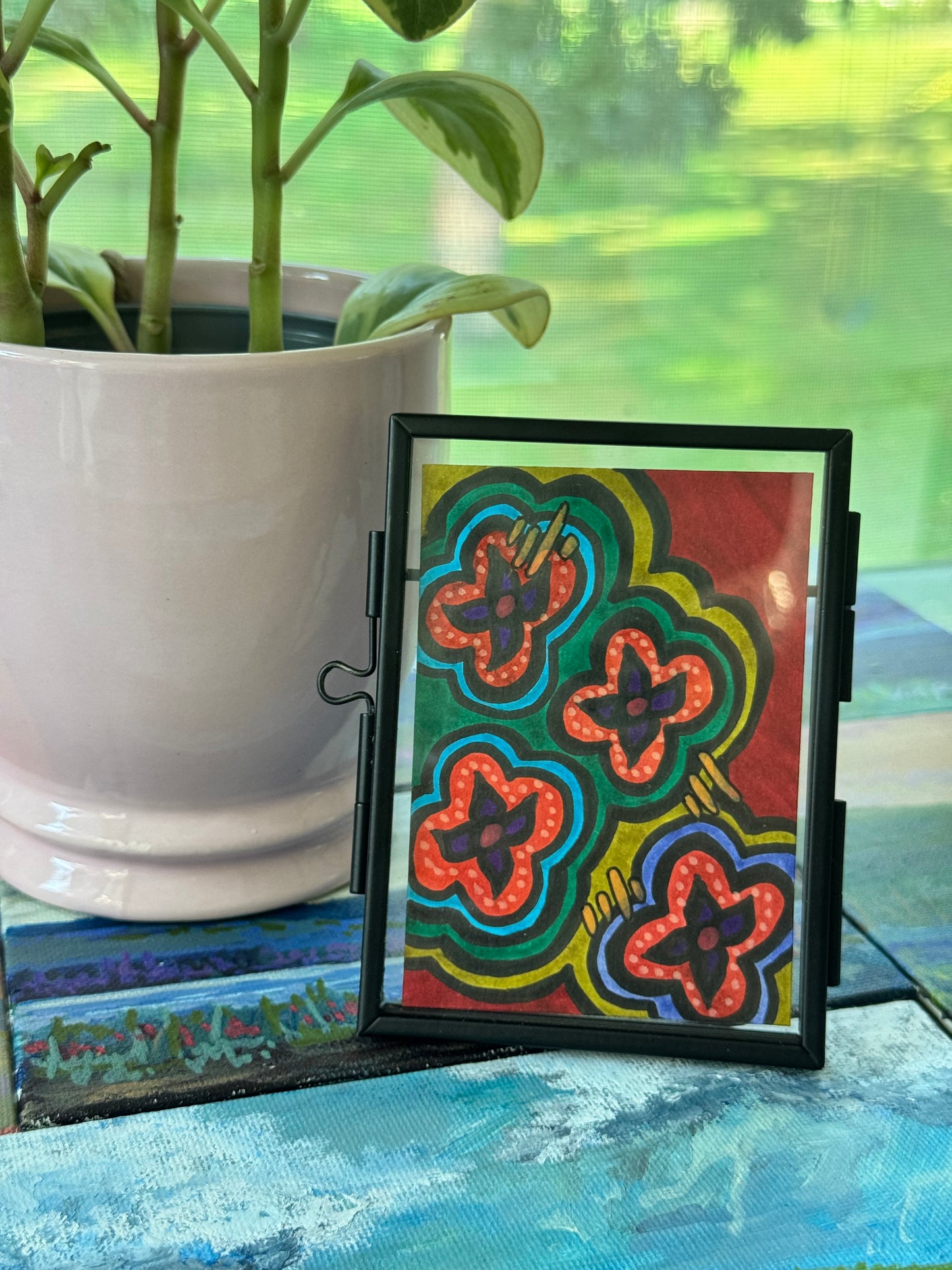 Flower Clouds #3 ACEO Original Art Card 3.5x2.5 (Copy)