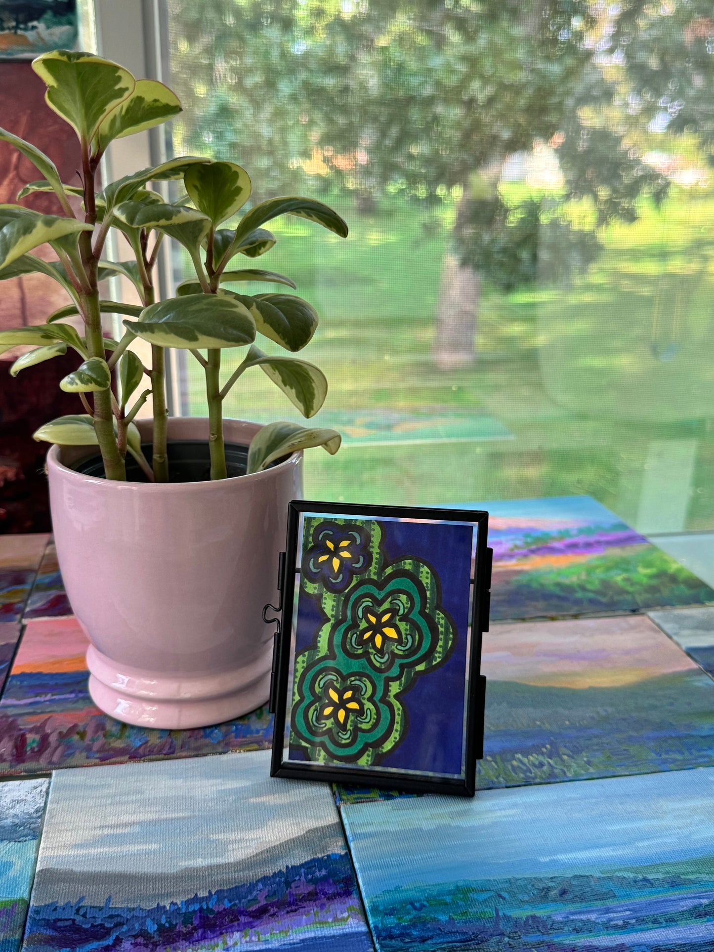 ACEO, Flower Clouds #9 Original Art Card 2.5x3.5
