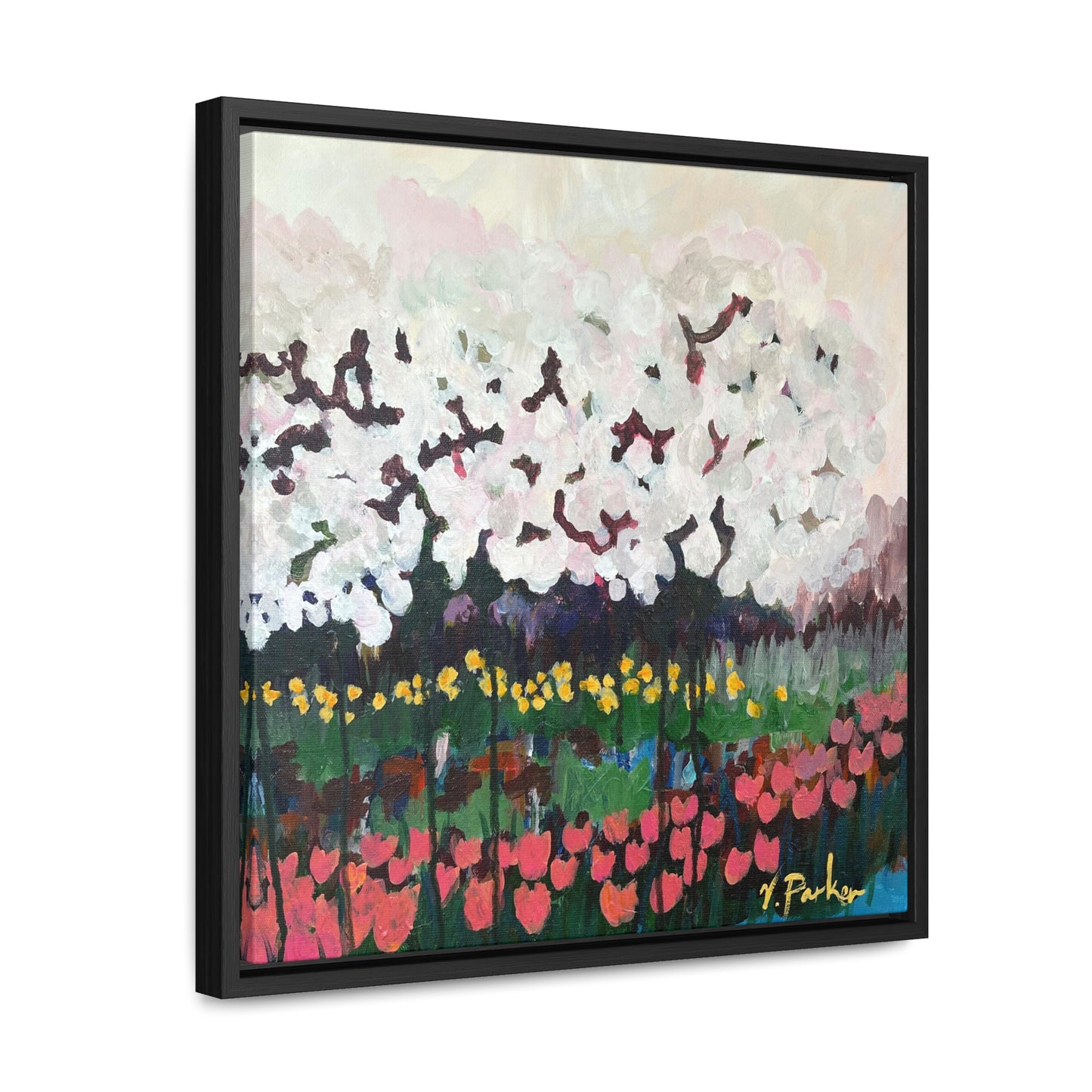 framed canvas print | cherry blossoms