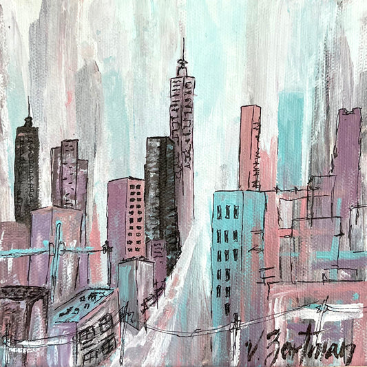 an original | pastel cityscape