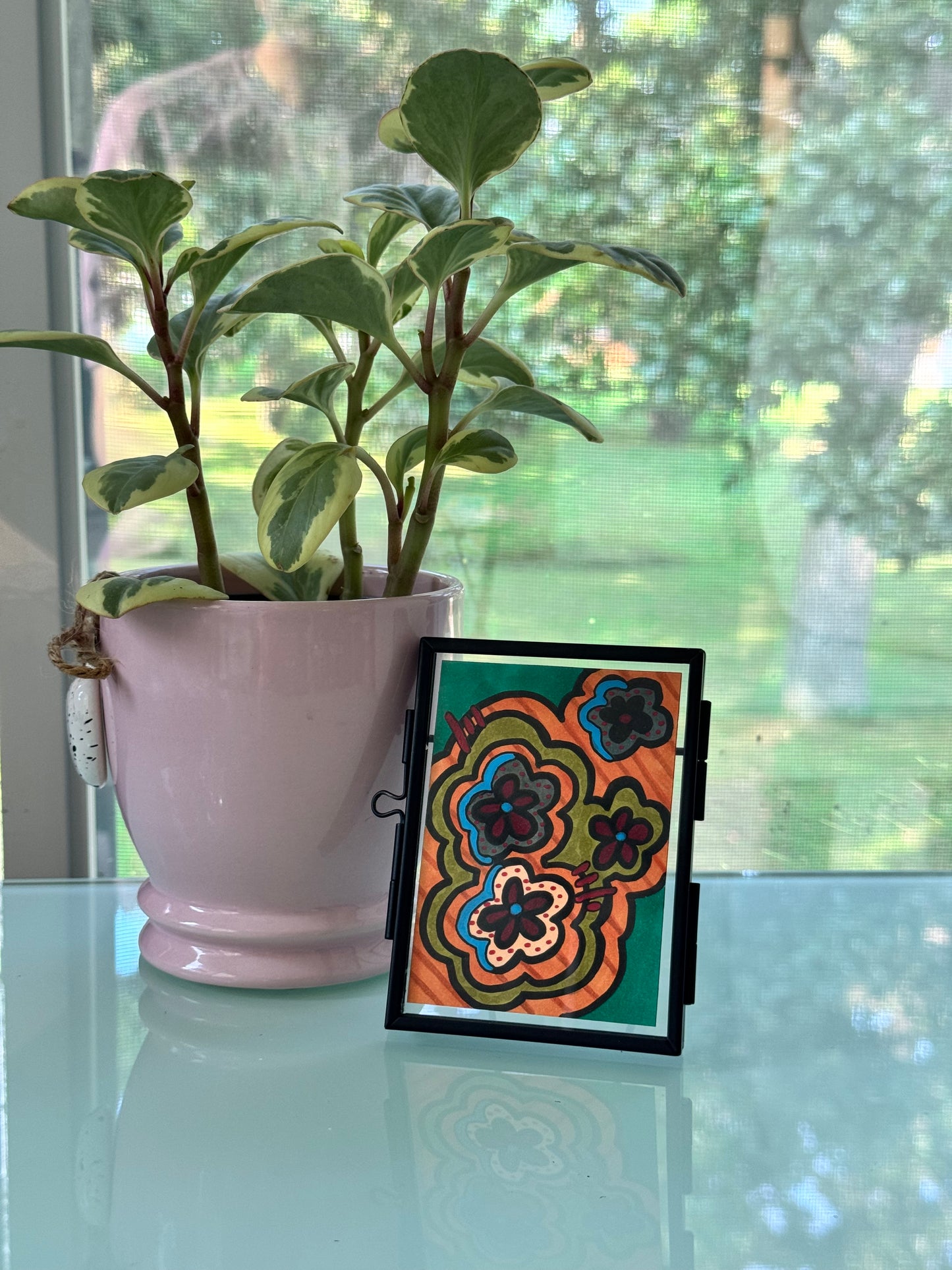 ACEO, Flower Clouds #15 Original Art Card 2.5x3.5