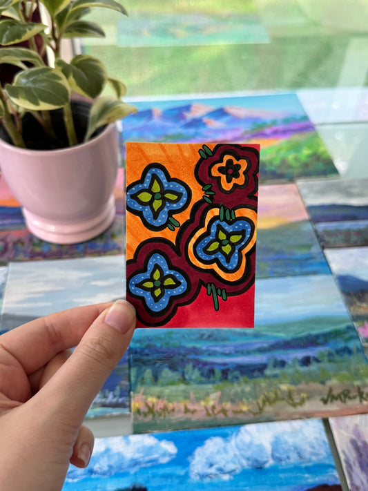 ACEO, Flower Clouds #7 Original Art Card 2.5x3.5