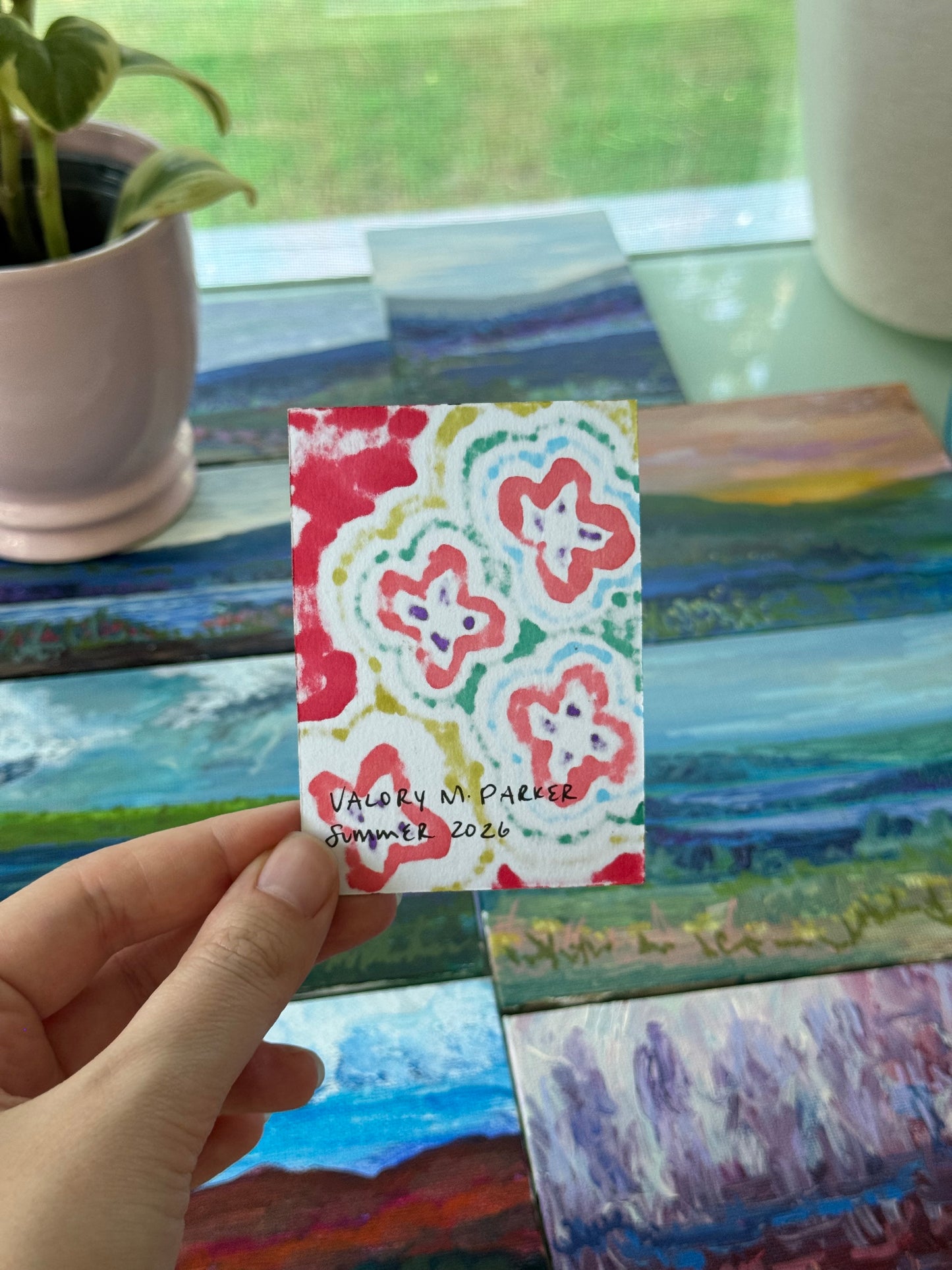Flower Clouds #3 ACEO Original Art Card 3.5x2.5 (Copy)