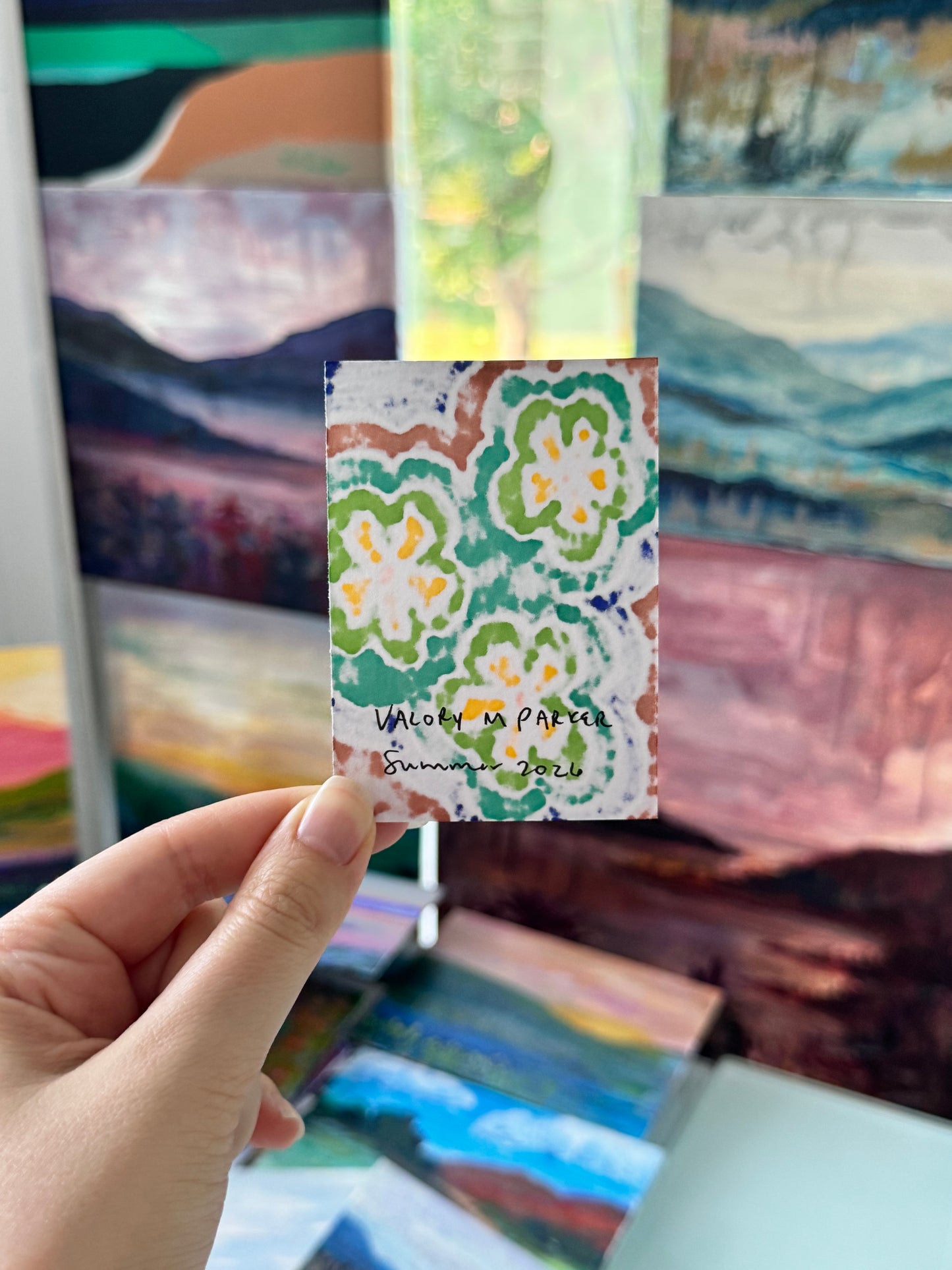 ACEO, Flower Clouds #20 Original Art Card 2.5x3.5