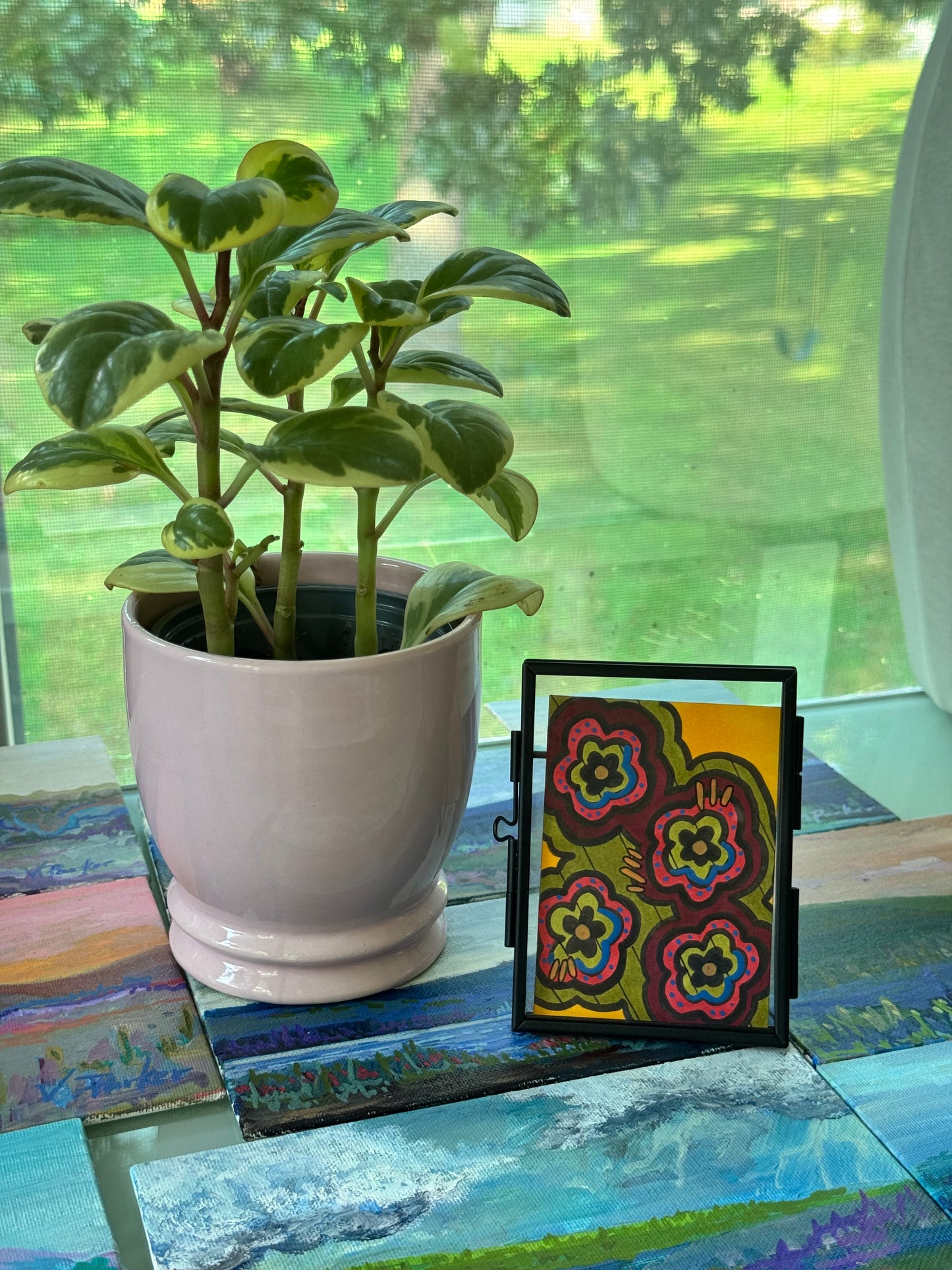 ACEO, Flower Clouds #5 Original Art Card 2.5x3.5